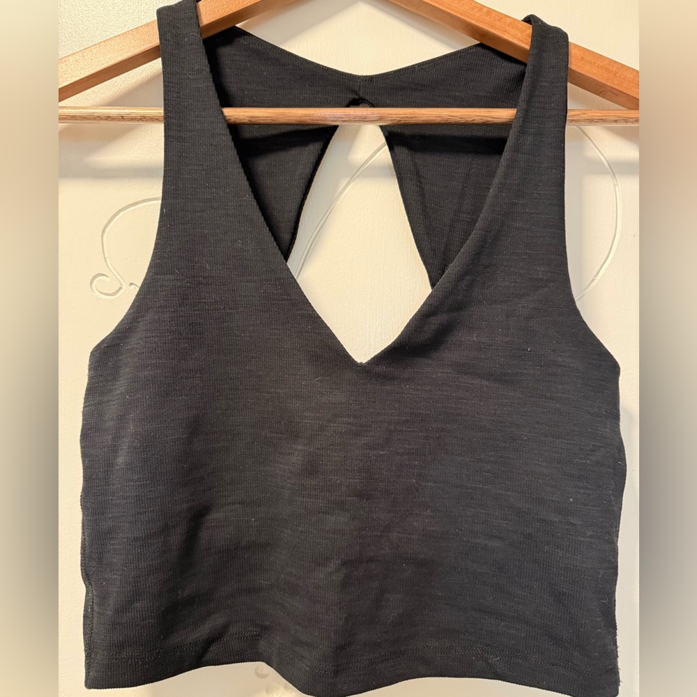 Beyond Yoga Heather Rib cropped support tank size Small
